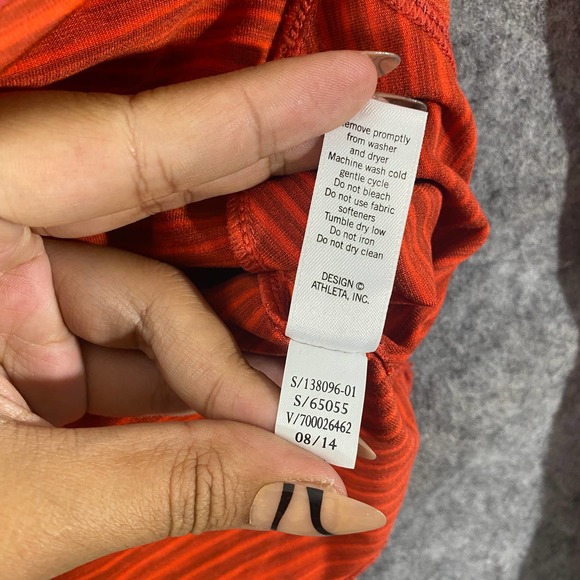 Athleta Jacket XS Red Striped Performance 1/4 Zip Layering Long Sleeve Pullover - Picture 9 of 12